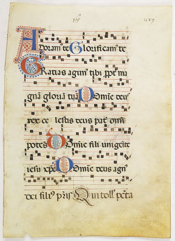 GRADUAL, Leaf from a Florentine Gradual, on vellum., antique map, old maps