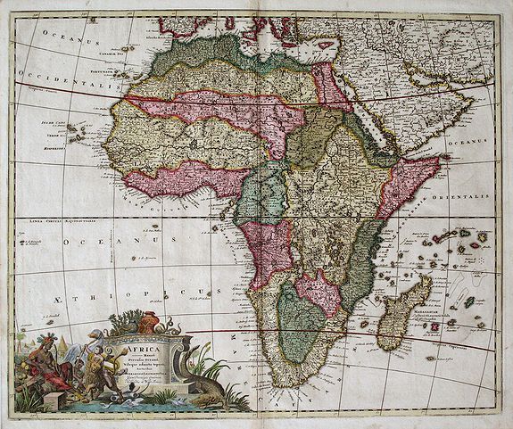 VALK, G. / L., Africa --- mauro percussa Oceano, Niloque admota tepenti….Cum Privilegio ordinum Hollandia et Westfrisia., antique map, old maps