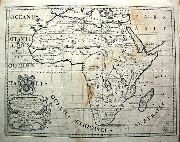 WELLS, E., A New Map of Libya or old Africk. . . ., antique map, old maps