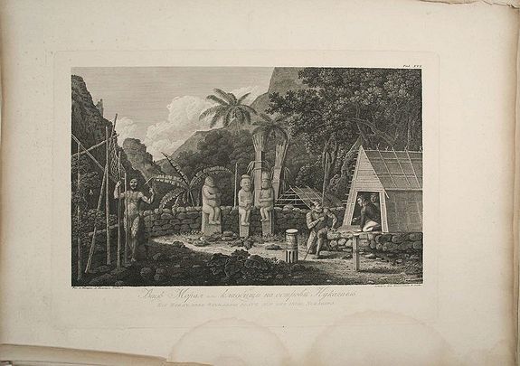 KRUSENSTERN, A.I. /TILESIUS, W., Plate of a Moray on Nukuhiva (Marquesas Islands)., antique map, old maps