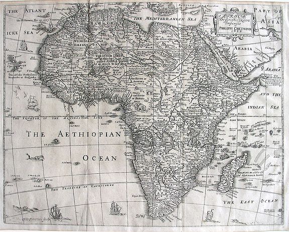 SEILE, Henry - Chetwind, Philip, AFRICÆ Descriptio Nova Impensis PHILIPPI CHETWIND 1666, antique map, old maps
