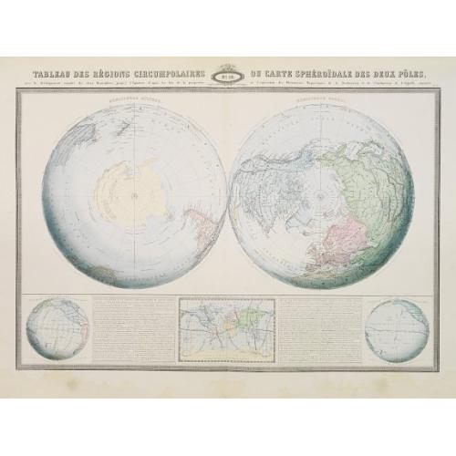 Old map image download for Tableau des regions circumpolaires..deux poles,..