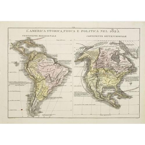 Old map image download for L\'America storica, fisica e politica nel 1825.