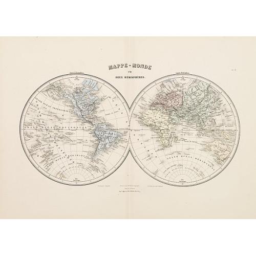 Old map image download for Mappe-Monde en deux Héemisphères.