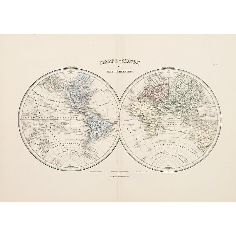 Mappe-Monde en deux Héemisphères.