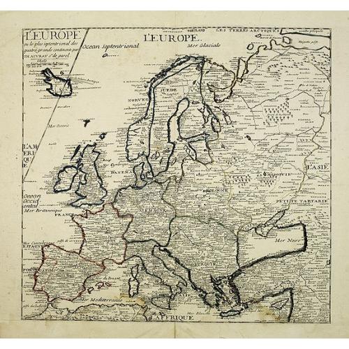 Old map image download for L''EUROPE ou le plus septentrional des grands continents, par Th. Auvray Sr.