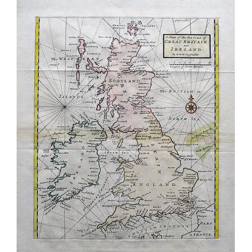 Old map image download for A Chart of the Sea Coast of Great Britain and Ireland.