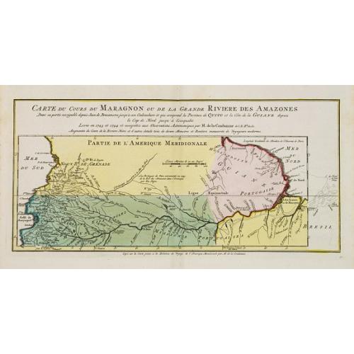 Old map image download for Carte du Cours du Maragnon ou .. Amazones..