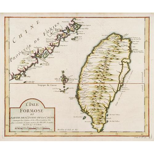 Old map image download for L'Isle Formose et parties des Costes de la Chine..