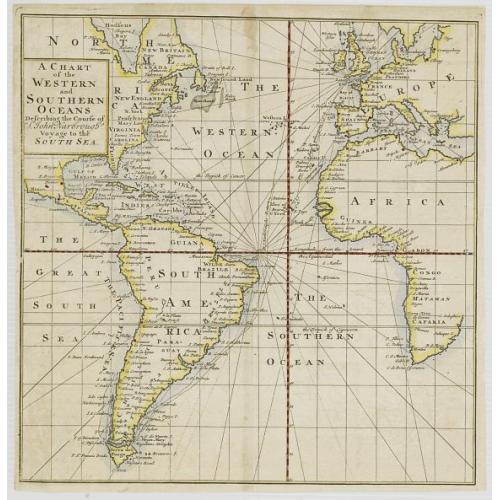 Old map image download for A Chart of the Western and Southern Oceans.
