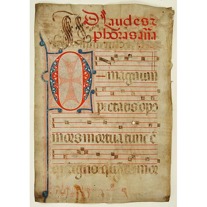 Giant leaf on vellum from an antiphonary.