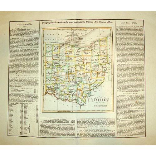 Old map image download for OHIO (Geographisch - statistische und historische Charte de Staates Ohio)