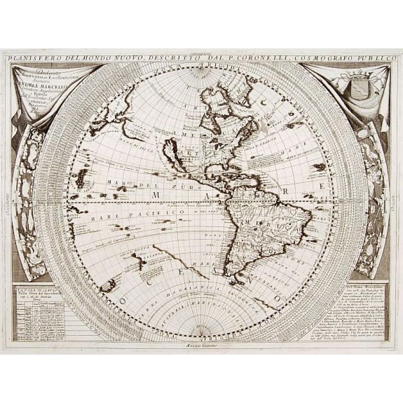 [Set of 2 maps] Planisfero del Mondo Vecchio,../ Planisfero del mondo nuovo..