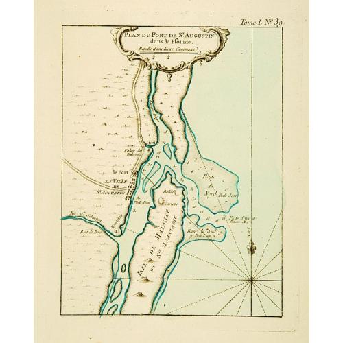 Old map image download for Plan du Port de St Augustin dans la Floride.