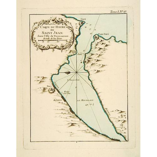 Old map image download for Carte du Havre de Saint-Jean dans l'Isle de Terre-neuve.