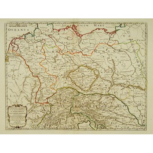 Old map image download for Germania Antiqua in IV. Magnos populos, in minores populos, et in minimos, distincta..