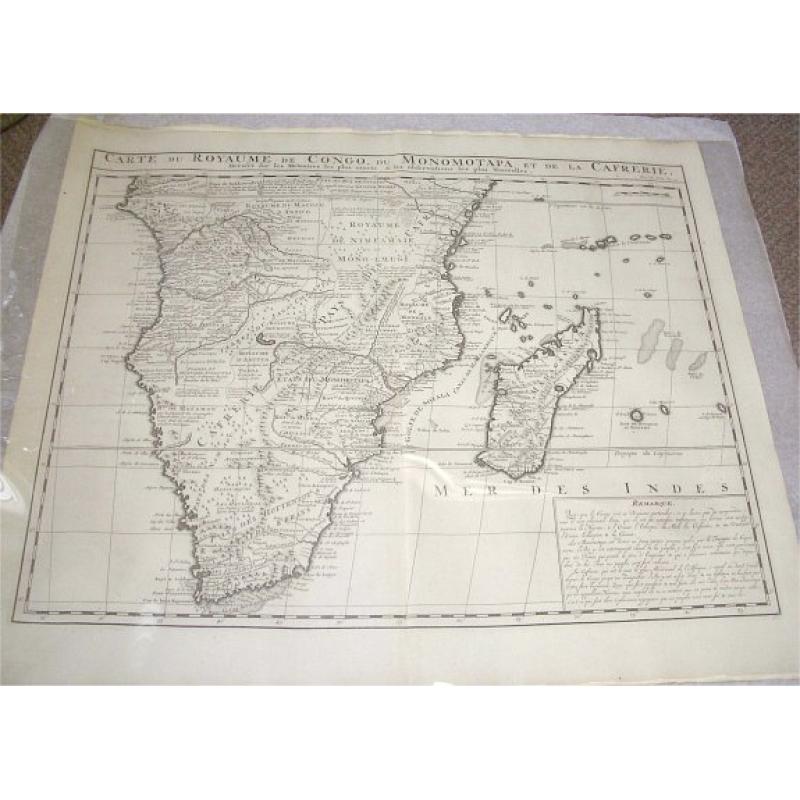 Carte du Royaume de Congo, du Monomotapa et de la Cafrerie. 