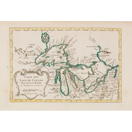 Old map image download for Carte des Lacs du Canada..