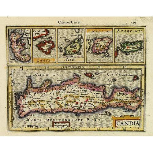 Old map image download for Candia, Corfu Zante, Milo, Nicsia, Scarpanto.