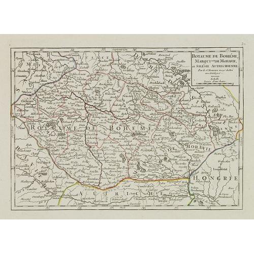 Old map image download for Royaume de Bohéme, Marquisat de Moravie, et Silésie Autrichenne.