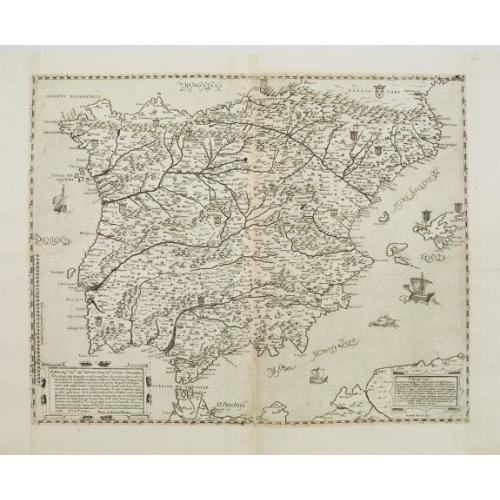 Old map image download for [untitled map of Spain and Portugal] Al Molto Mag et Ecc Alessandro Serego, Che lo studio della Geografia..