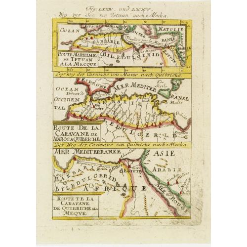 Old map image download for Derr weg der carovane von Maroc nach Mecha et nach Quibriche . .