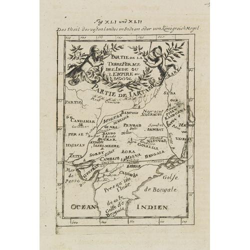 Old map image download for Partie de la Terre Ferme de l\'Inde ou l\'Empire du Mongol.