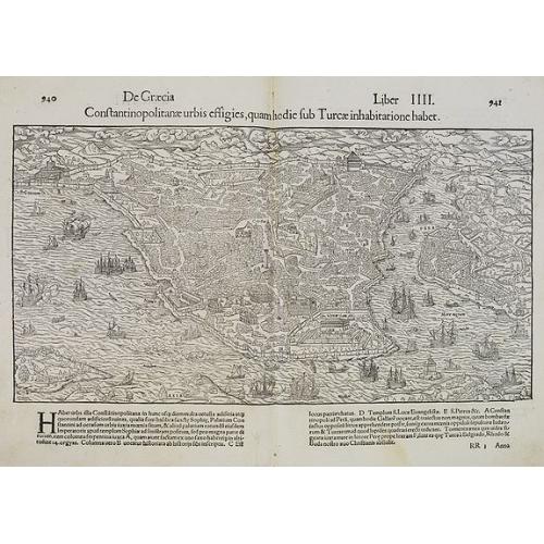 Old map image download for De Graecia Constantinopolitanae urbis effigies, quamhodie sub Turccae inhabitatione habet.