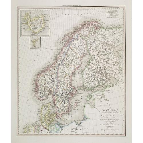 Old map image download for Scandinavie ou Suède et Norwège et Royaume de Danemark . . .