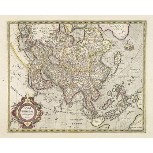 Old map image download for Asia ex magna Orbis terre descriptione Gerardi Mercatoris. . .