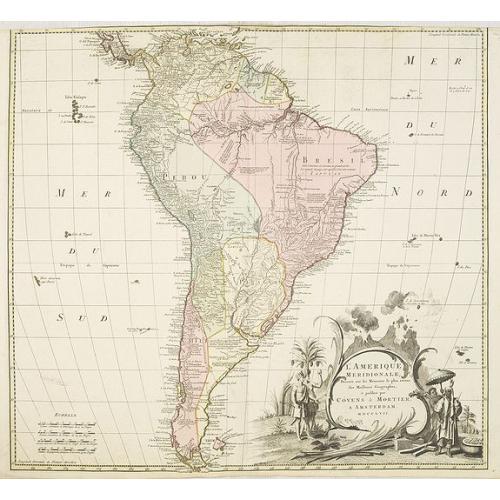 Old map image download for L'amerique meridionale dressee sur les memoires le plus recens. . .