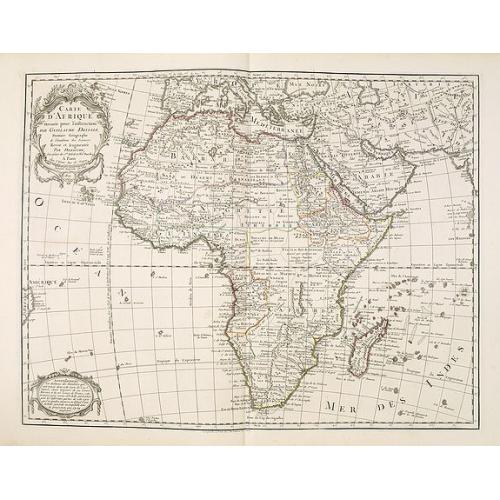 Old map image download for Carte d'Afrique Dressée pour l'instruction par Guillaume DeLisle. . .