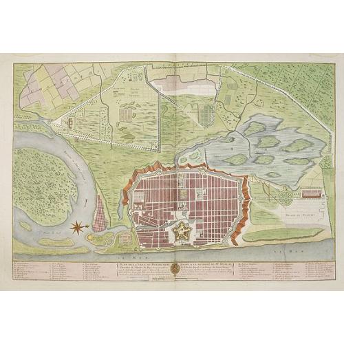 Old map image download for Plan de la ville de Pondicheri dedié a la mémoire de Mr. Dupleix. . .