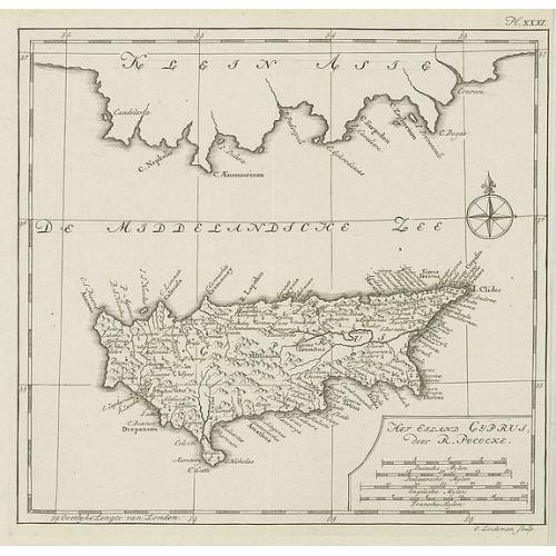Old map image download for Het eiland cyprus door R.Pococke.