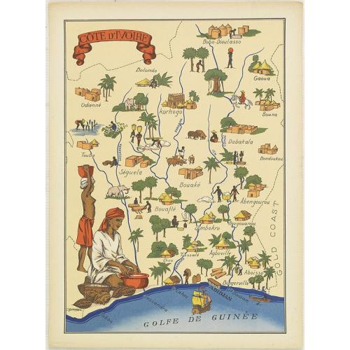 Old map image download for Cote d'Ivoire