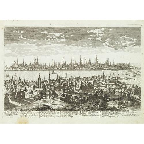 Old map image download for Constantinople ville de Romanie et capital de l'empire des Turcs. . .