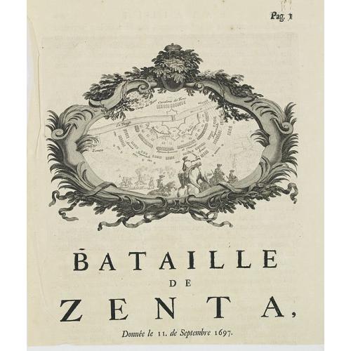 Old map image download for Bataille de Zenta, Donnée le 11 de Septembre 1697.