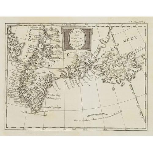 Old map image download for Karte von Groenland gezeichnet von Laurent 1770 . . . XX. Band N°1.