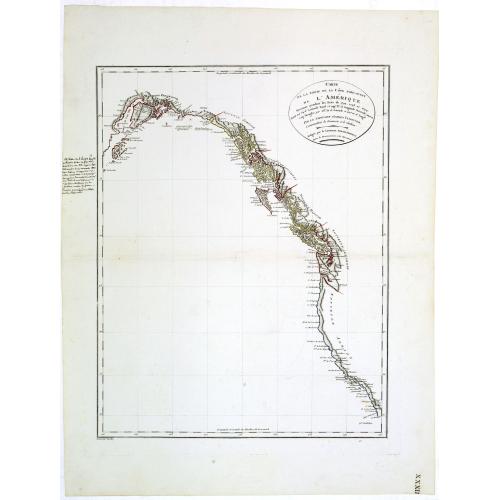 Old map image download for Carte de la partie de la cote nord-ouest de l'Amerique. Reconnue pendant les Etes de 1792, 1793 et 1794 depuis 29054' de latitude nord et 244033' de. . .