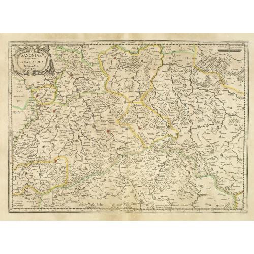 Old map image download for Saxoniae Superioris Lusatiae Misniaeque. . .