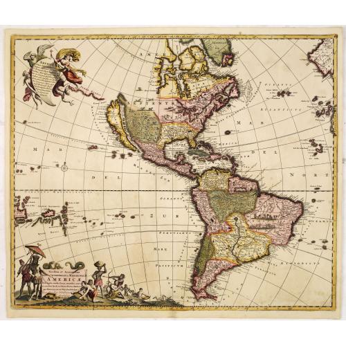 Old map image download for Novissima et Accuratissima Totius Americae Descriptio.