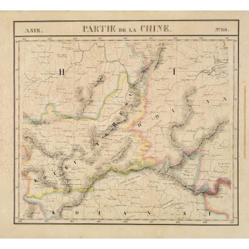 Old map image download for Partie de la Chine N°86. (Covers Guizhou and parts of Yunnan, Guangxi, Hunan, Hubei and Sichuan.)