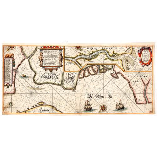 Old map image download for Pascaarte vande witte zee, vertoonende de rechte ghelegentheijt vande zeecusten, mitsgaders aller Havenen, Inwijcken, . . .