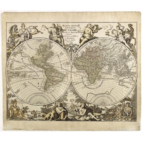 Old map image download for Mappe Monde ou description du Globe terrestre & Aquatique..