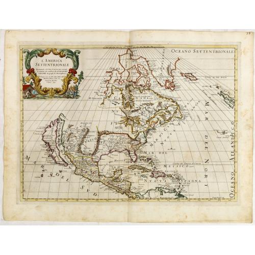 Old map image download for L' America Settentrionale. Nuouamente corretta, et accresciuta secondo le relationi piu moderne, da GVGLIELMO SANSONE. . .