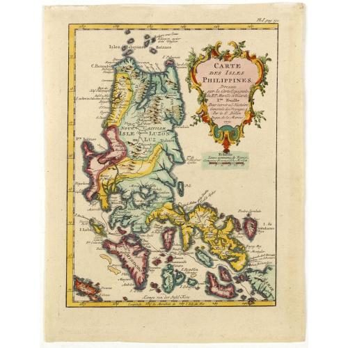 Old map image download for Carte des isles Philippines, dressée sur la carte espagnole du R.P. Murillo de Velarde. Ire feuille. . .
