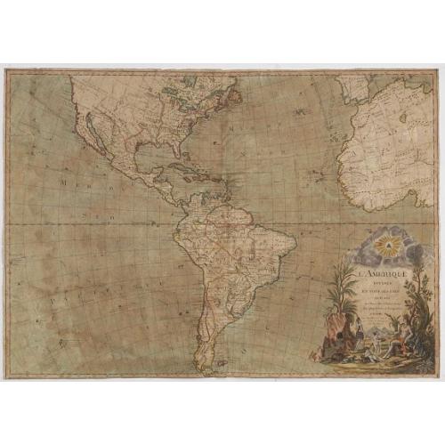 Old map image download for L' Amérique divisée en tous ses pays suivant, les nouvelles observations des plus celébres navigateurs. . . 1788