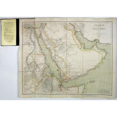 Old map image download for Arabia, The Red Sea, The Valley of the Nile, including Egypt, Nubia and Abyssinia.