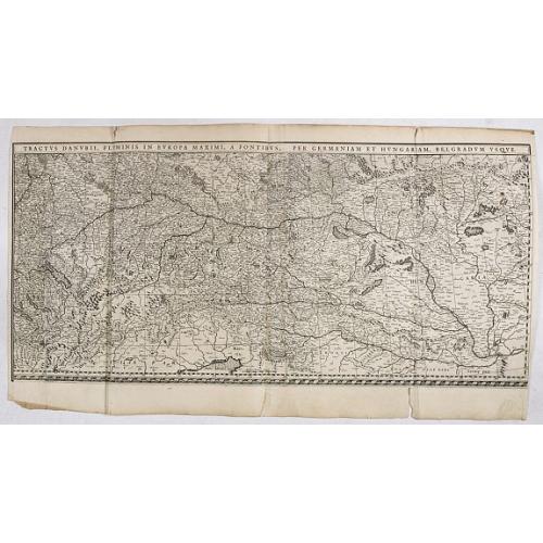 Old map image download for Tractus Danubii, Fluminis in Europa Maximi, A Fontibus, Per Germaniam. . .