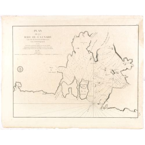Old map image download for Plan de la Baye de St. Lunaire a la Cote du Nord-Est de Terre-Neuve Leve Geometriquement en 1784 . . .